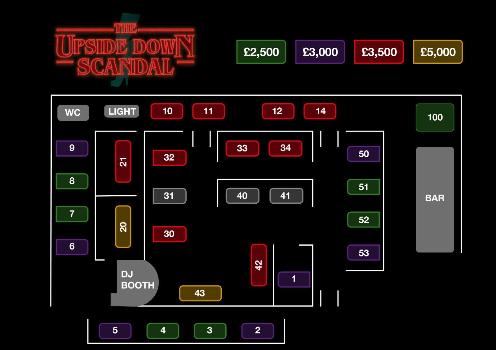 Scandal Halloween Table Map